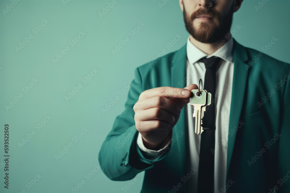 Opening Doors to Your New Home: Real estate agent holding keys on ...