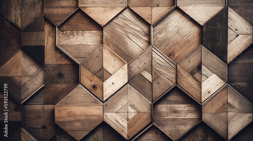 幾何学模様の木材背景　Generative AI