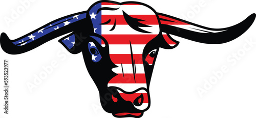 bull head usa flag