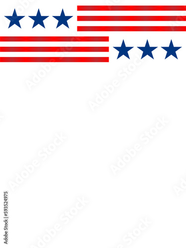 Abstract American flag ribbon patriotic frame with blank space for your design.	
