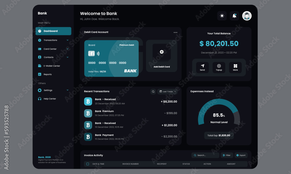 Digital Banking App UI Dashboard Design