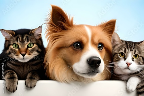 Dog and cat together, Generative AI © nali