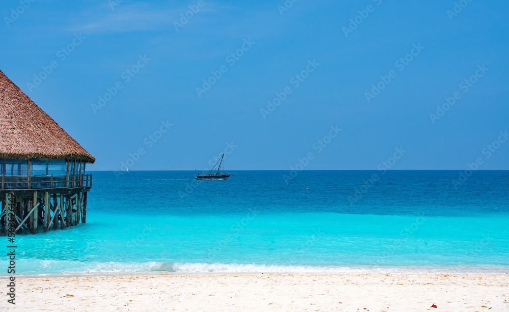 Fototapeta premium Beautiful tropical island of Zanzibar. Sea and beach of Zanzibar, Tanzania