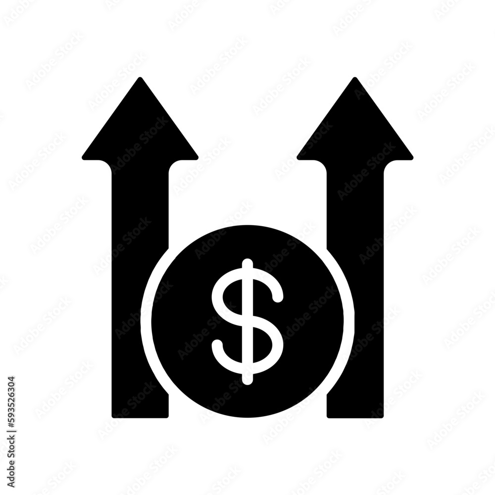 dollar sign with arrow Glyph Icon dollar sign with arrow Glyph Icon