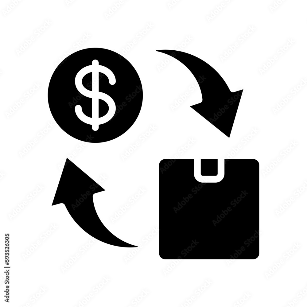 Money for Goods Glyph Icon Money for Goods Glyph Icon