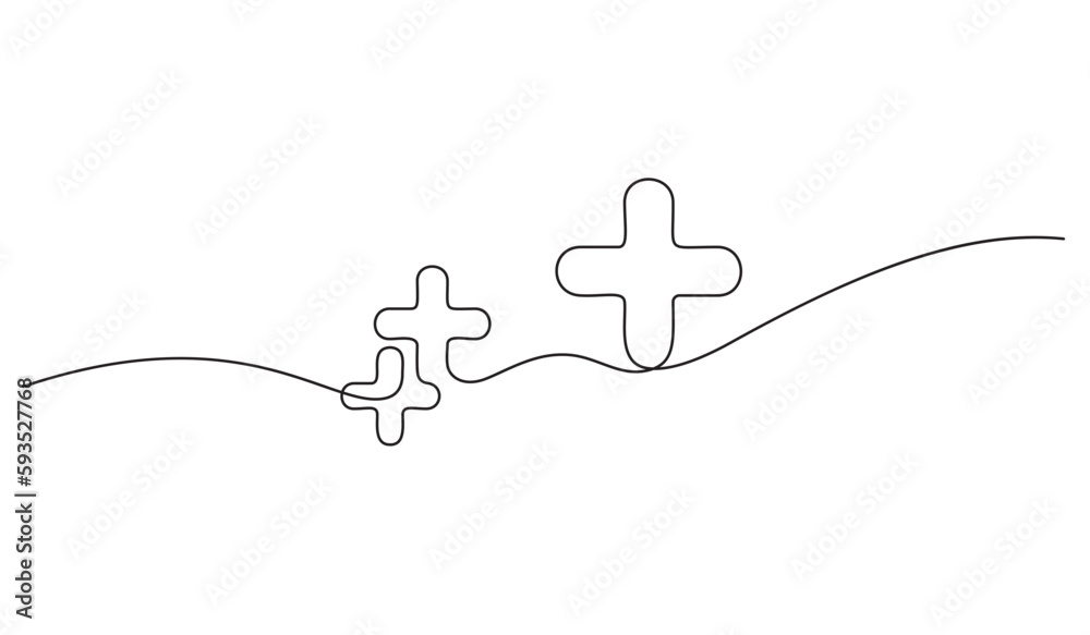 plus one line drawing in positive thinking and business growth vector ...
