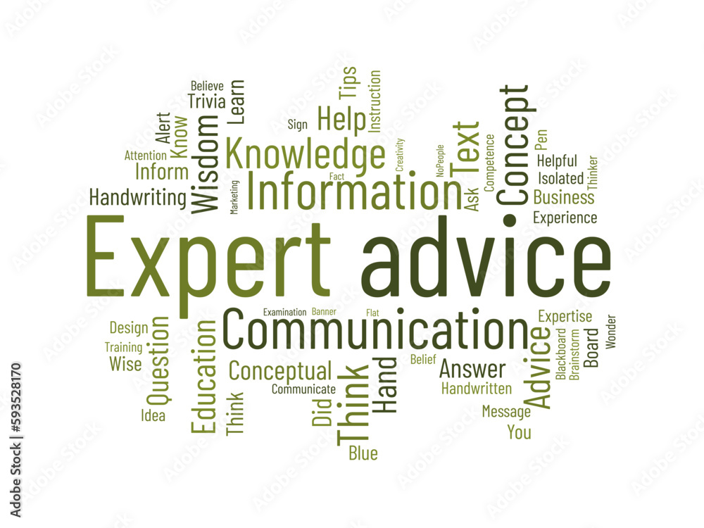 Word cloud background concept for Expert advice. Service support help with expert opinion guidance. vector illustration.