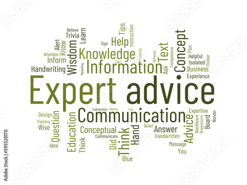 Word cloud background concept for Expert advice. Service support help with expert opinion guidance. vector illustration.
