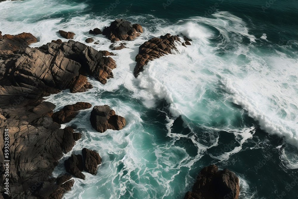 Scenic Beach View with Rocky Landscape and Sea Background Scenic Beach View with Rocky Landscape and Sea Background