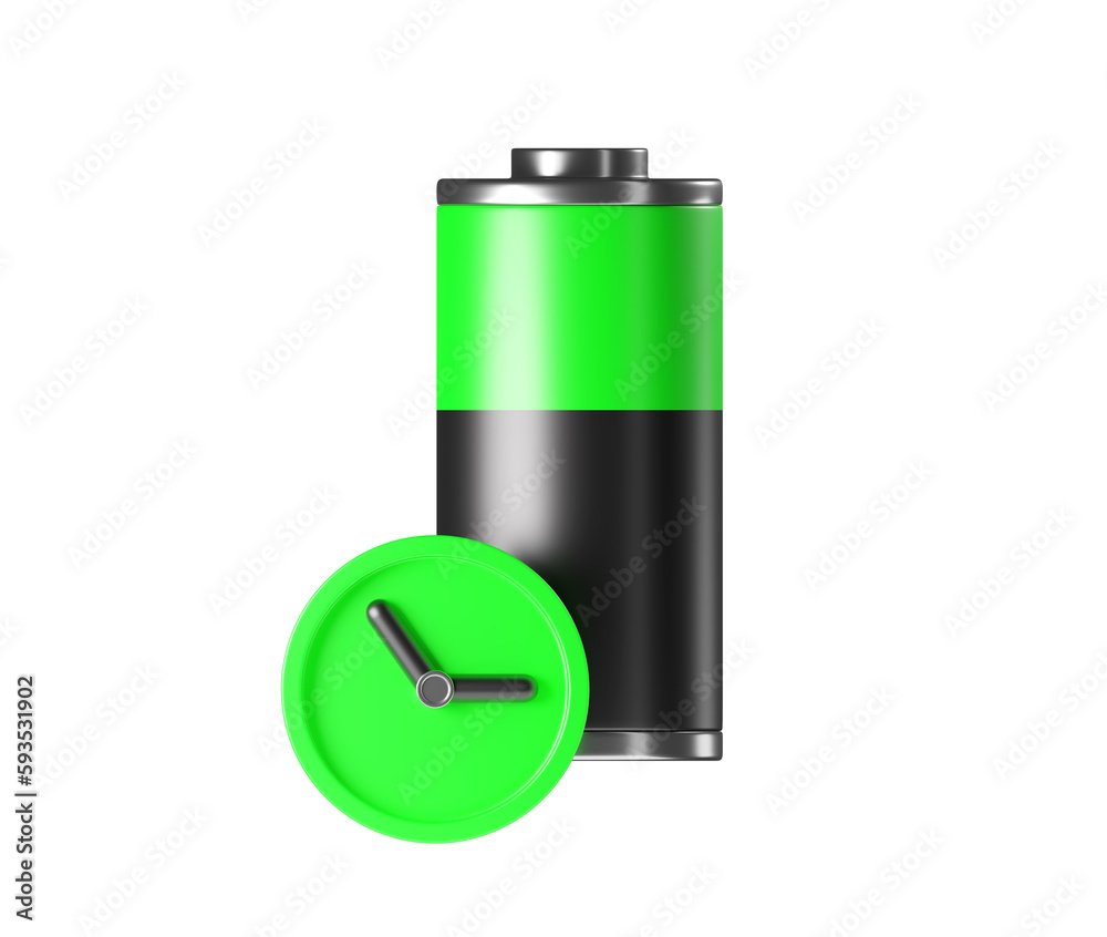 Battery 3d icon - full level capacity, charge metal storage. Electricity indicator, lithium element Battery 3d icon - full level capacity, charge metal storage. Electricity indicator, lithium element