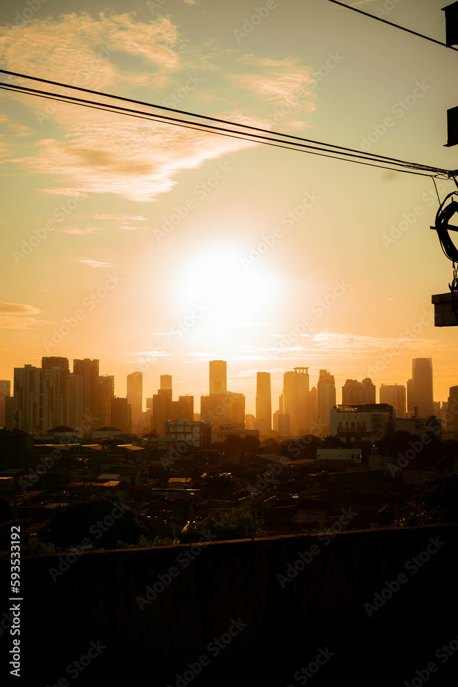 sunset over the city sunset over the city