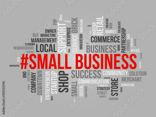 Word cloud background concept for Small business. make success with digital entrepreneurship business mind. vector illustration.