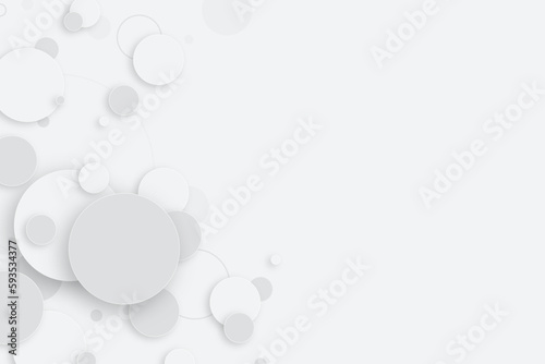 Random shifted white circle background wallpaper banner pattern with copy space