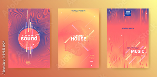 Electronic Dance Music Illustration. Techno Party Flyer. Abstract Dj