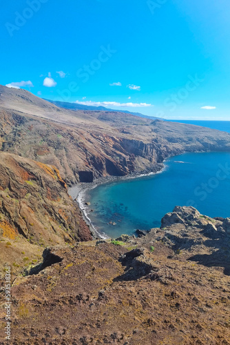 Beautiful turquoise water and slopes of the island. Rest on the sea.