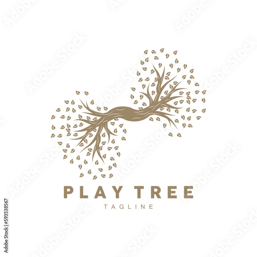 Canvas Print Tree Logo Design, Playground Vector, Education Tree Icon