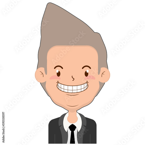 business man smile face cartoon cute