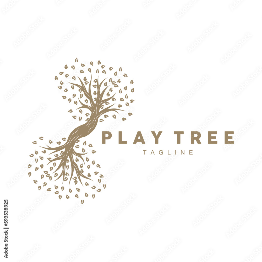 Obraz premium Tree Logo Design, Playground Vector, Education Tree Icon