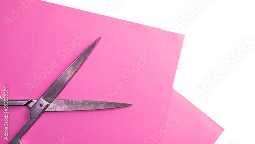 Wallpaper Mural PNG image, pair of old scissors on pink paper sheets png Torontodigital.ca