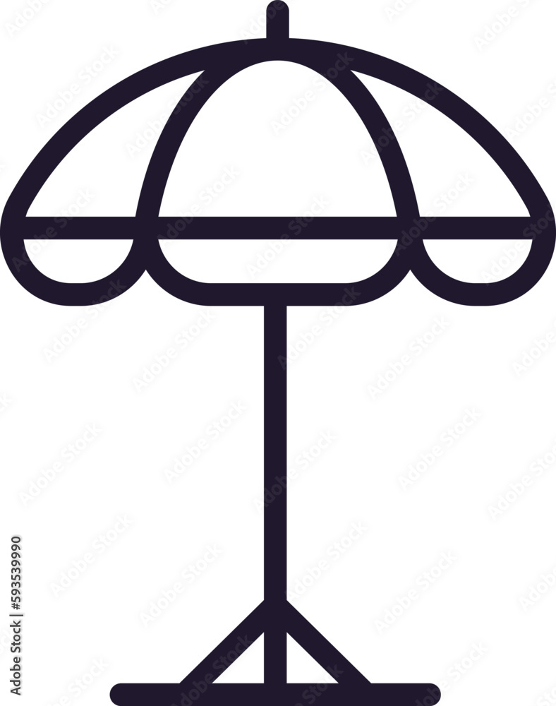 Umbrella vector line icon. Premium quality logo for web sites, design, online shops, companies, books, advertisements. Black outline pictogram isolated on white background