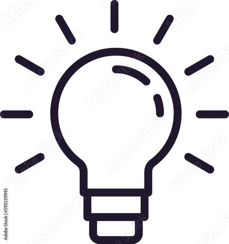 Single line icon of lamp on isolated white background. High quality editable stroke for mobile apps, web design, websites, online shops etc.