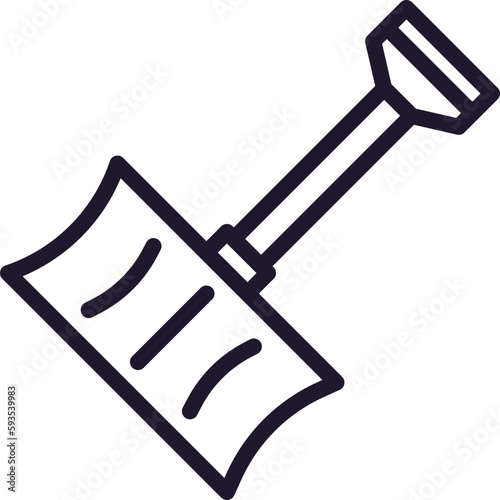Shovel concept. Modern outline high quality illustration for banners, flyers and web sites. Editable stroke in trendy flat style. Line icon of shovel