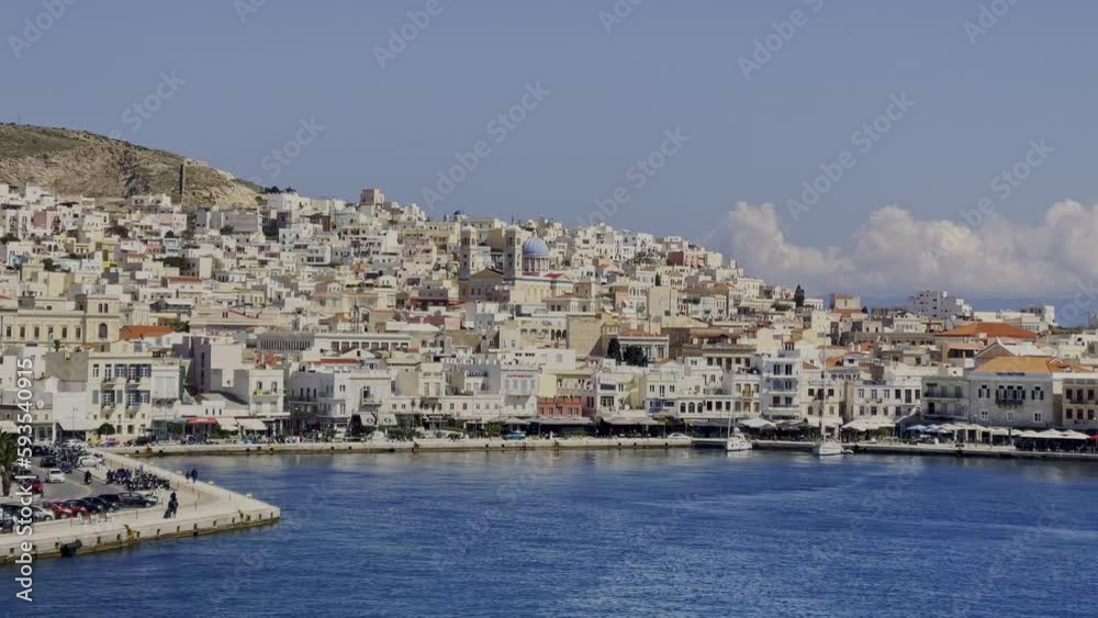 Ermoupoli town in Syros island, Greece on a sunny day Ermoupoli town in Syros island, Greece on a sunny day