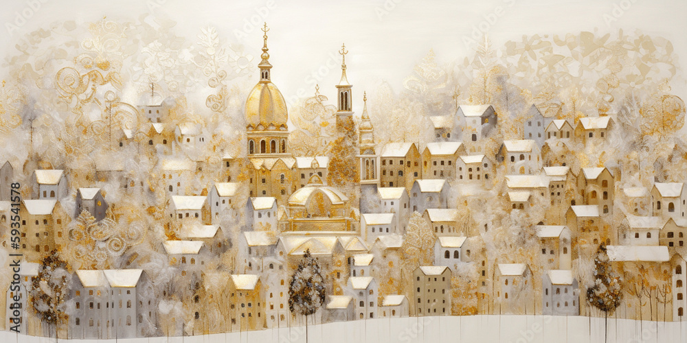 Obraz premium A Glittering Winter Wonderland in the Heart of the City