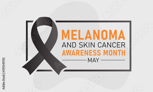 Skin cancer awareness month is observed every year in may. May is melanoma and skin cancer awareness month. Vector template for banner, greeting card, poster with background. Vector illustration.
