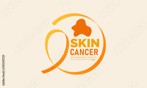Skin cancer awareness month is observed every year in may. May is melanoma and skin cancer awareness month. Vector template for banner, greeting card, poster with background. Vector illustration.