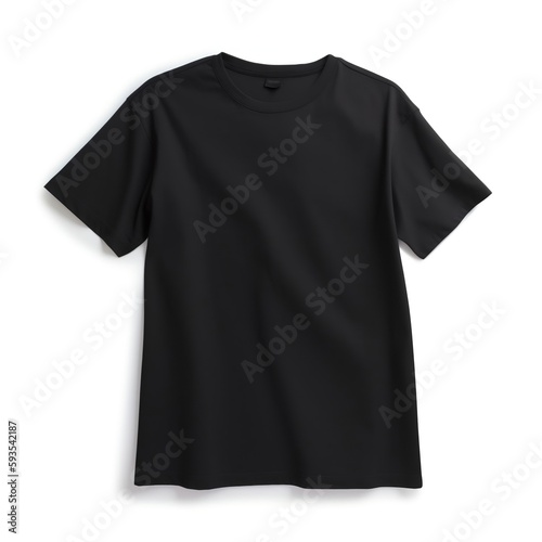 black t-shirt isolated on white background