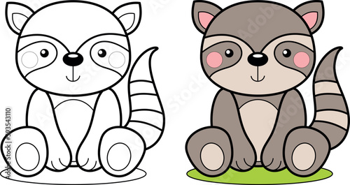 Canvas Print Cute wild animals vector for children