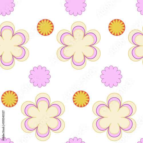 seamless pattern with retro flowers