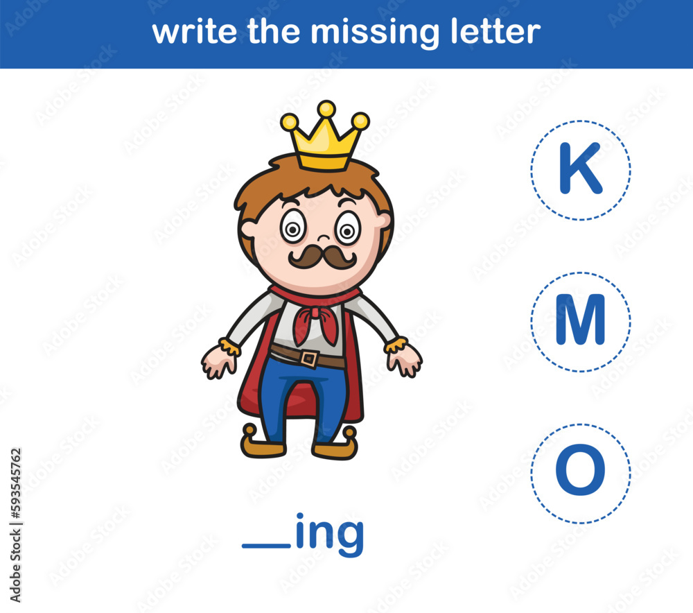 write the missing letter,illustration, vector write the missing letter,illustration, vector