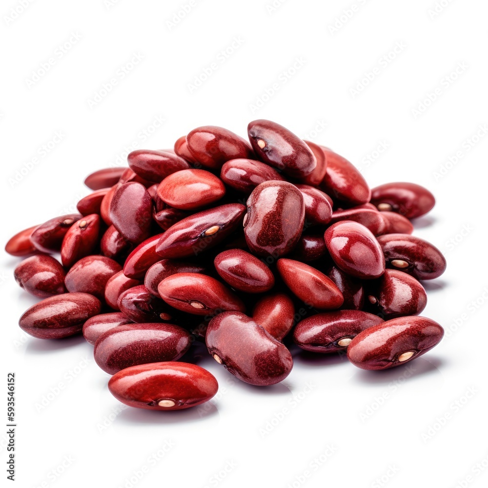 Organic dried raw healthy red beans on white background Generative AI Illustration Organic dried raw healthy red beans on white background Generative AI Illustration