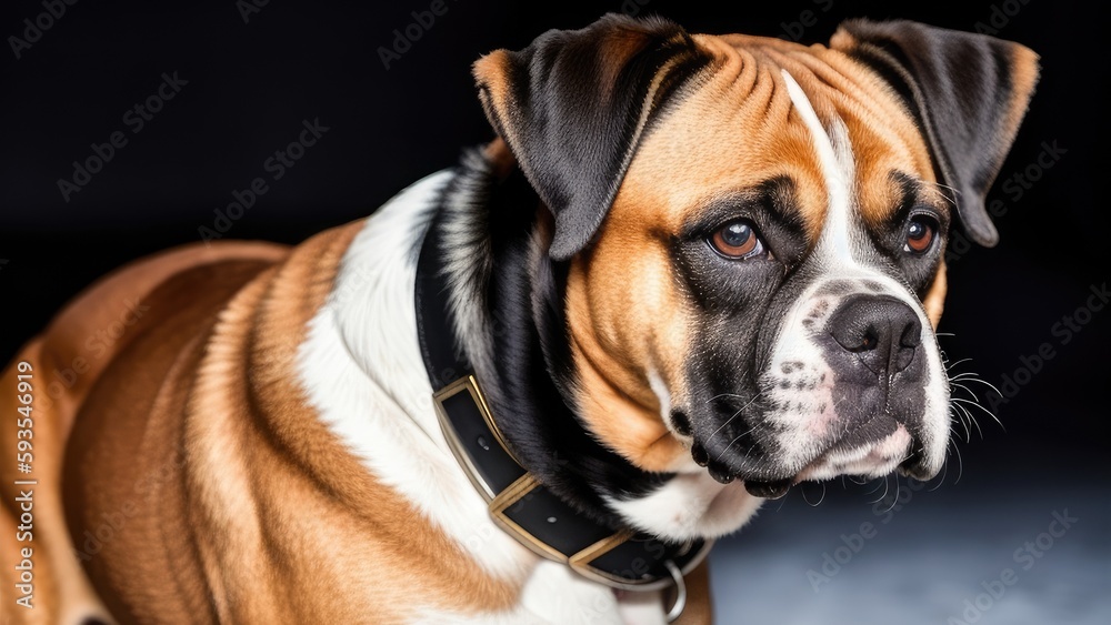 english bulldog on a gray background