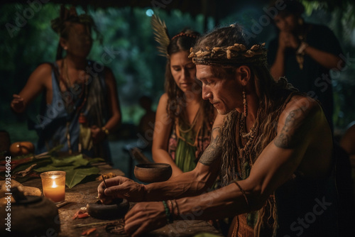 Wallpaper Mural Ayahuasca ceremony. Generative AI Torontodigital.ca
