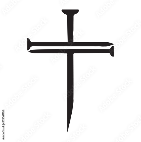 Nail Cross Christian Nail Cross Vector illustrator