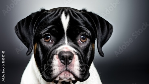 english bulldog portrait on a gray background