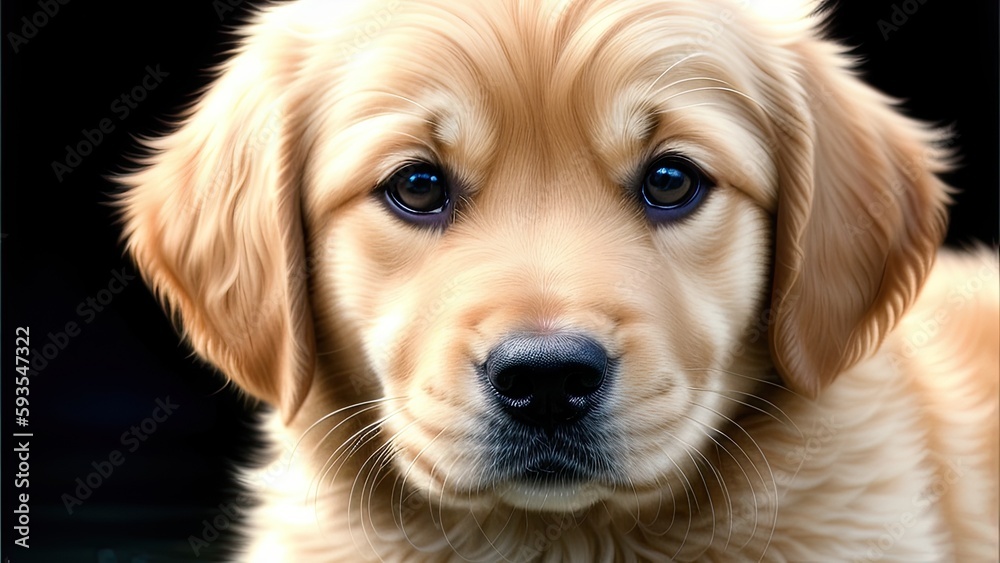 Fototapeta premium golden retriever on a gray background