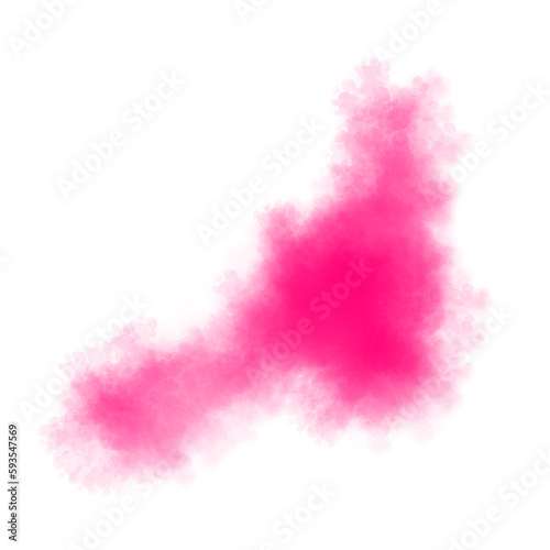 Abstract artistic powder paint. Motion of abstract pink dust. purple smoke. Watercolor spot.