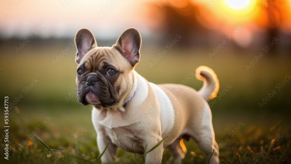 Fototapeta premium french bulldog puppy on the grass