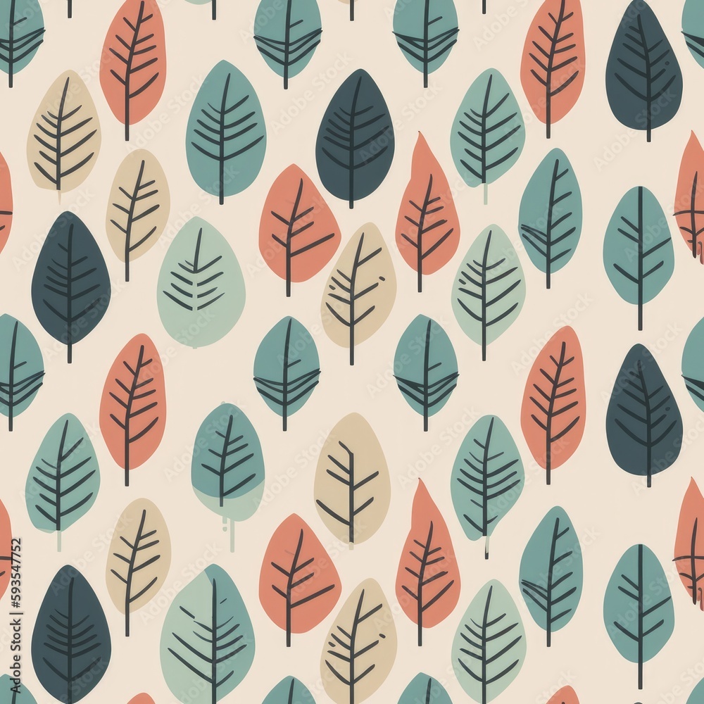 Leaves. Repeating pattern. Leaves. Repeating pattern.