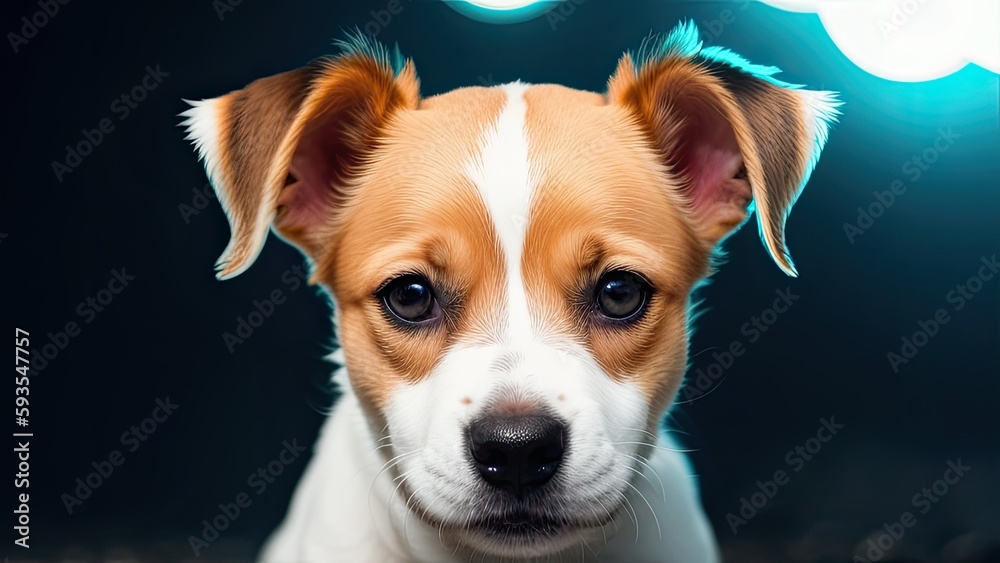 jack russell terrier puppy on gray background