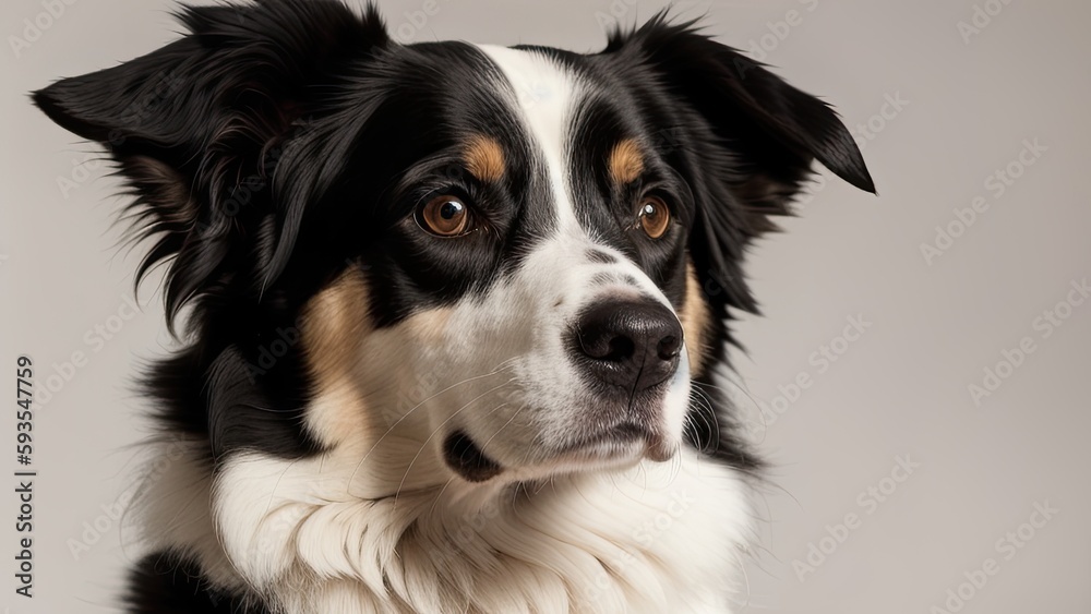 border collie dog on gray background border collie dog on gray background