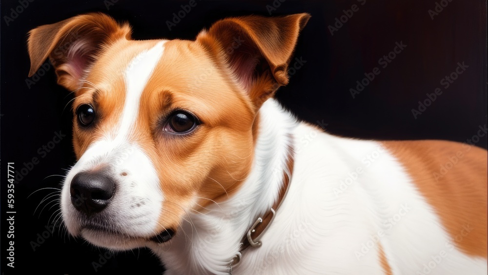 jack russell terrier dog on gray background