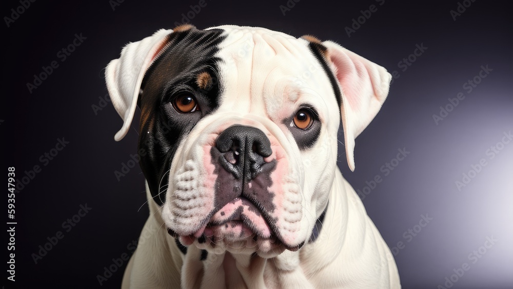 french bulldog on grey background
