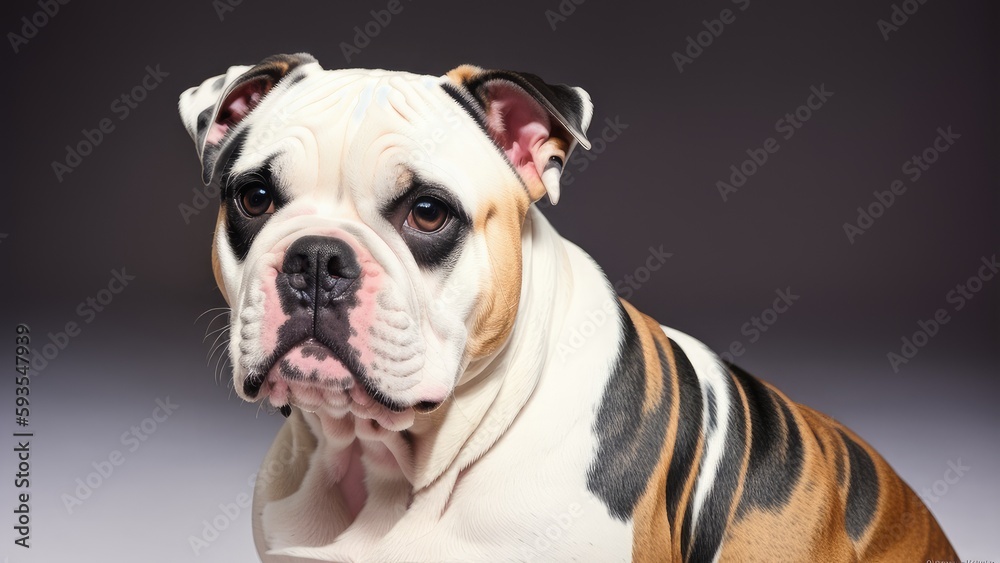 french bulldog on grey background