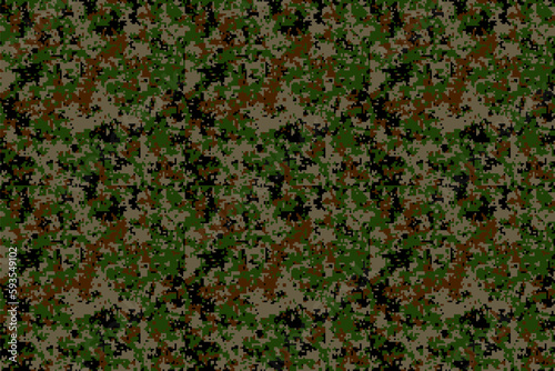 Pixel camouflage for a soldier army uniform. Modern camo fabric design. Digital military vector background.
