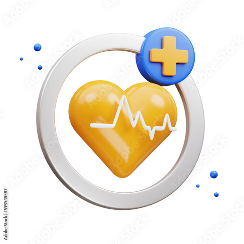 heart rate 3D Illustration
